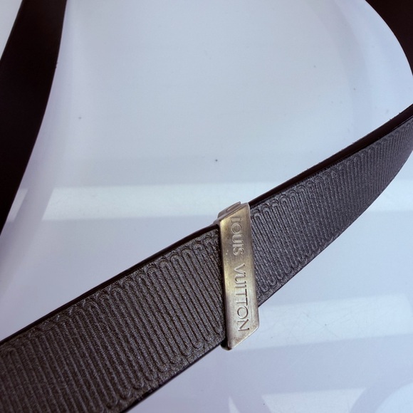 Louis Vuitton Initiales 20mm Metallic Gunmetal Belt 75/30 - Picture 4 of 13
